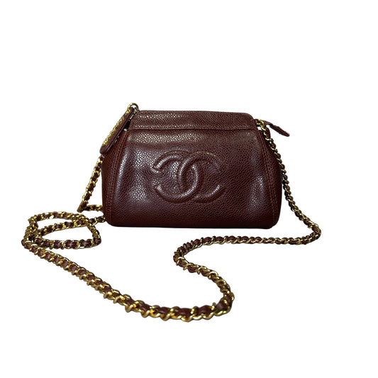 Chanel CC Vintage Caviar Brown crossboy mini