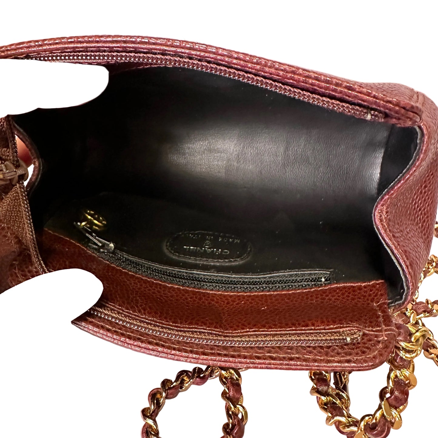 Chanel CC Vintage Caviar Brown crossboy mini