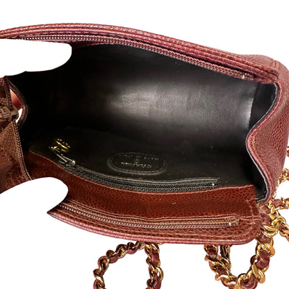Chanel CC Vintage Caviar Brown crossboy mini