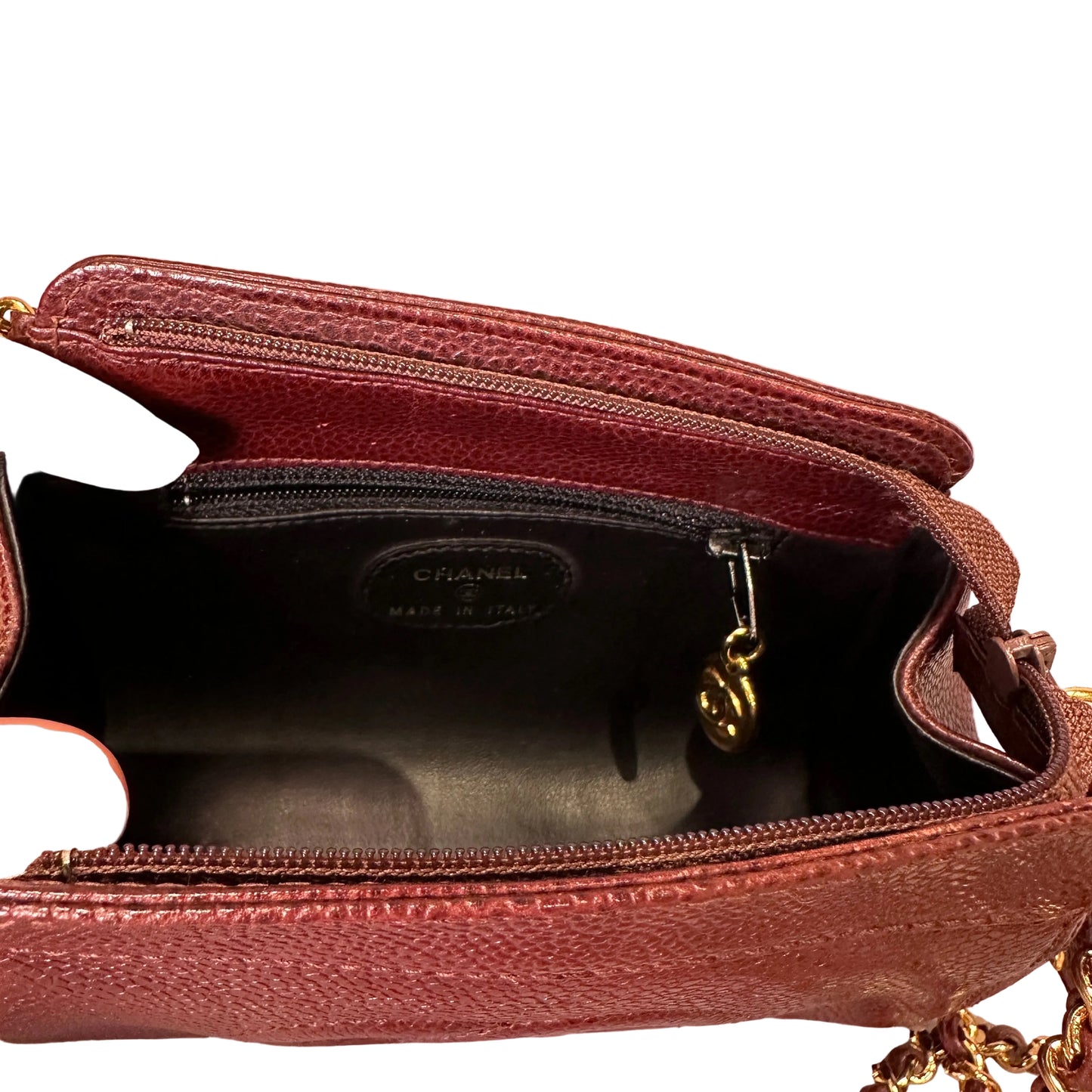 Chanel CC Vintage Caviar Brown crossboy mini