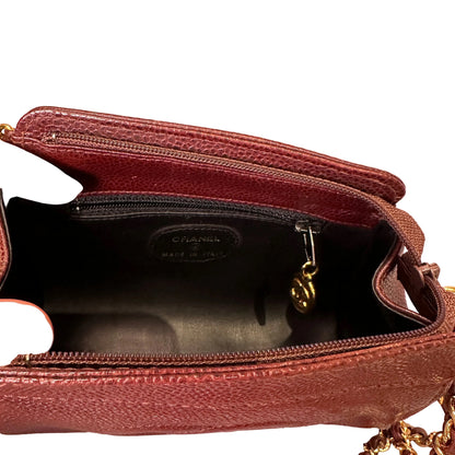 Chanel CC Vintage Caviar Brown crossboy mini