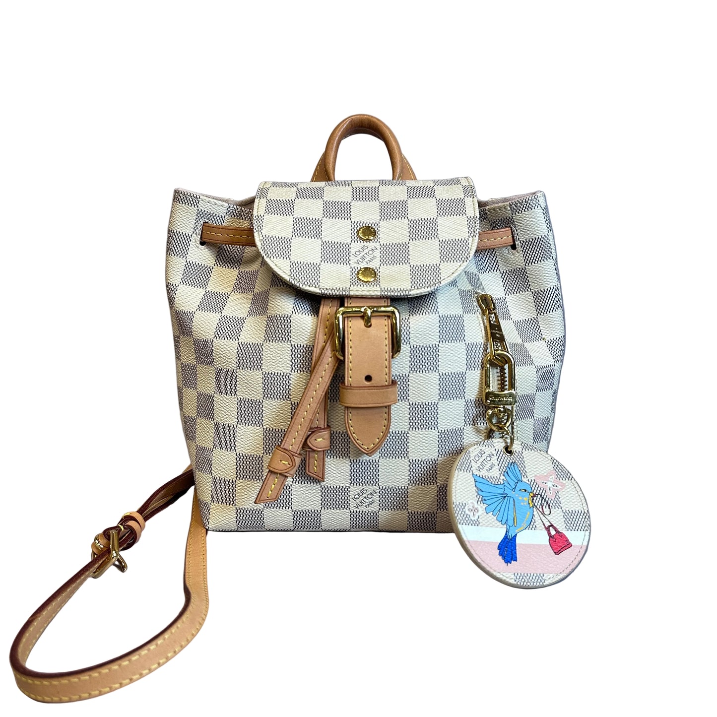 Louis Vuitton Sperone BB backpack Damier Azur + Key Charm