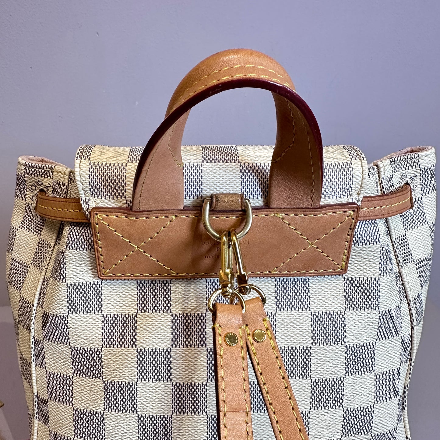 Louis Vuitton Sperone BB backpack Damier Azur + Key Charm