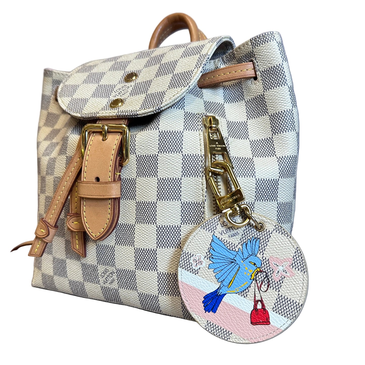 Louis Vuitton Sperone BB backpack Damier Azur + Key Charm