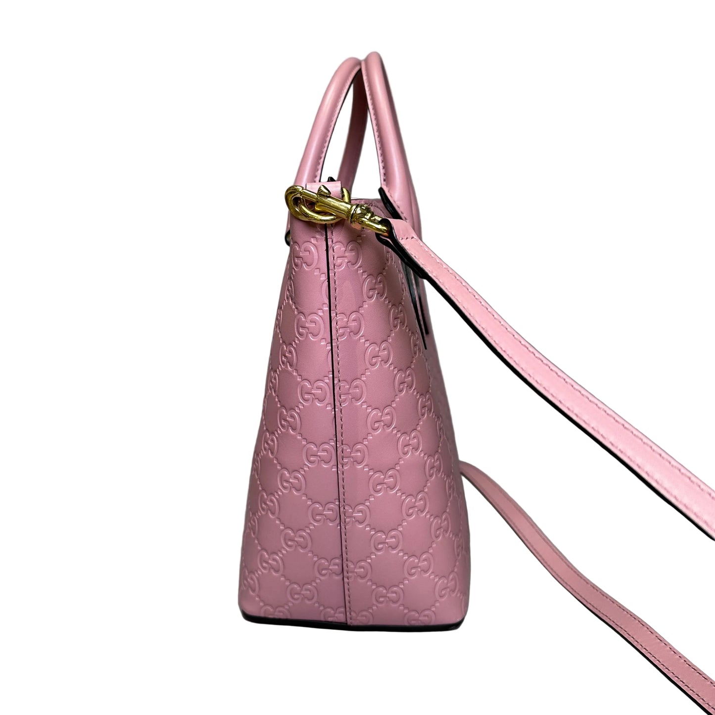 Gucci Guccissima tote pink leather with crossbody strap