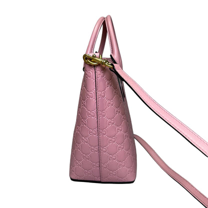 Gucci Guccissima tote pink leather with crossbody strap