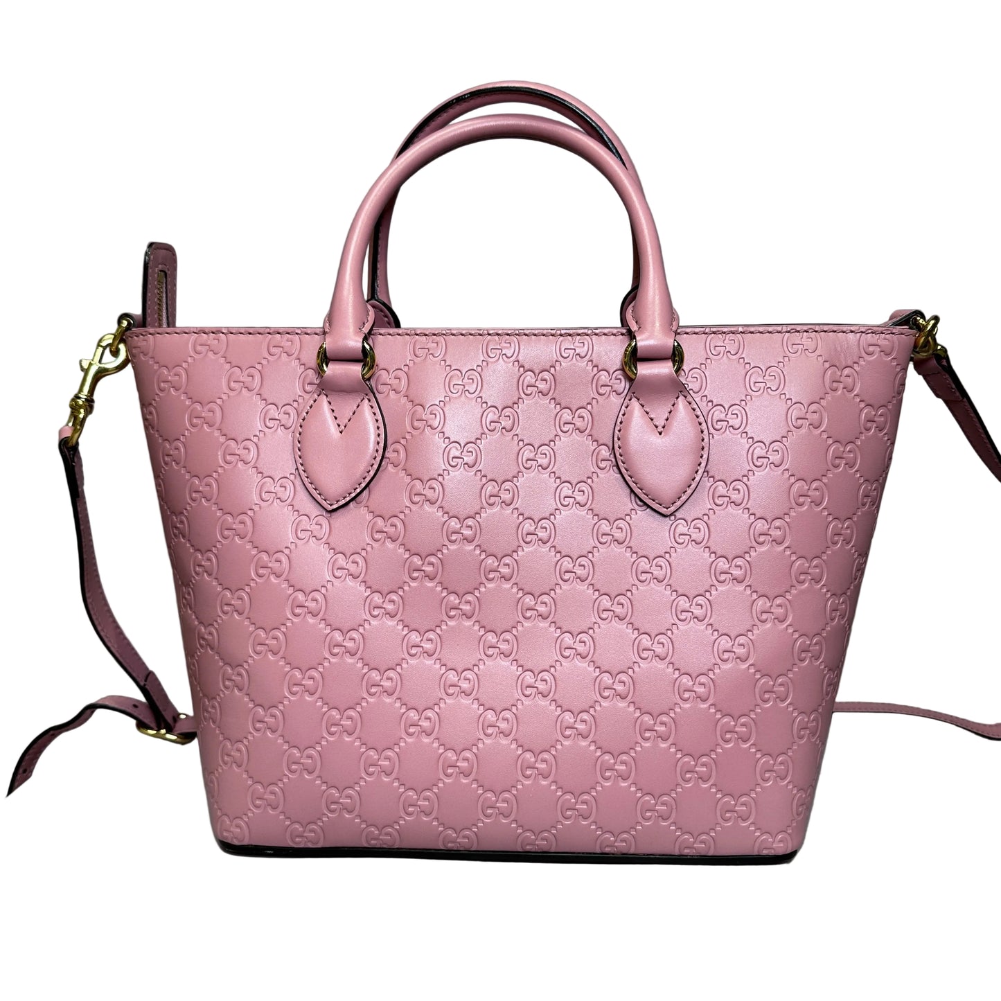 Gucci Guccissima tote pink leather with crossbody strap