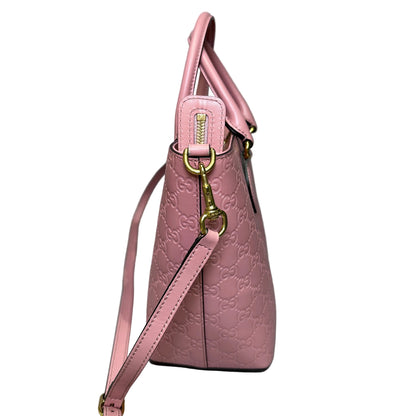 Gucci Guccissima tote pink leather with crossbody strap