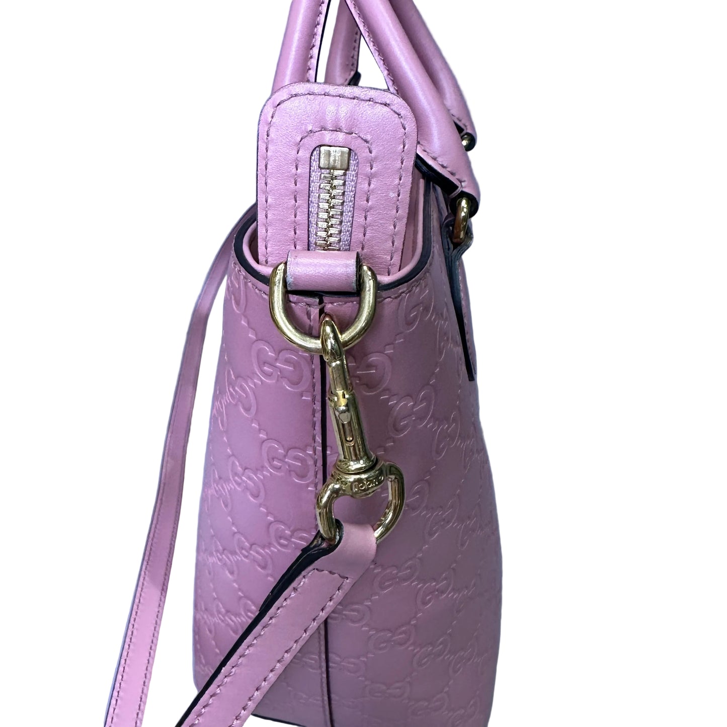 Gucci Guccissima tote pink leather with crossbody strap