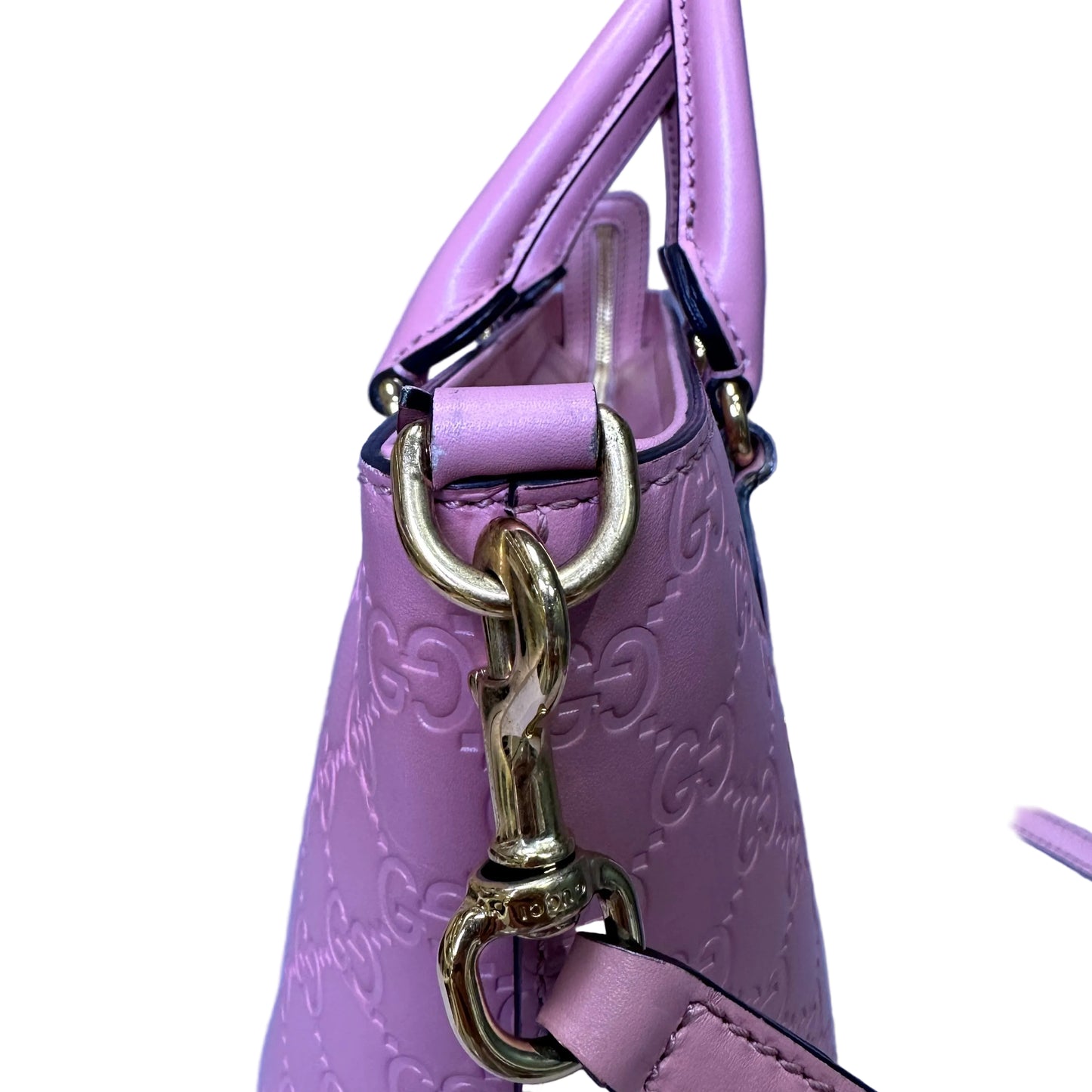 Gucci Guccissima tote pink leather with crossbody strap