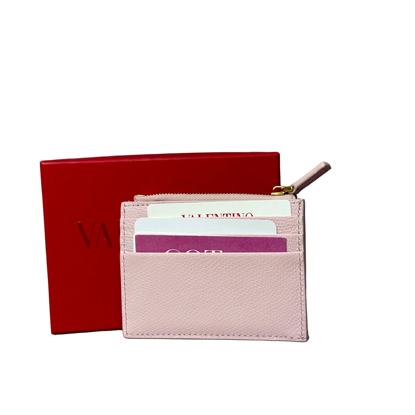 Valentino Garavani Pink Cardholder v logo