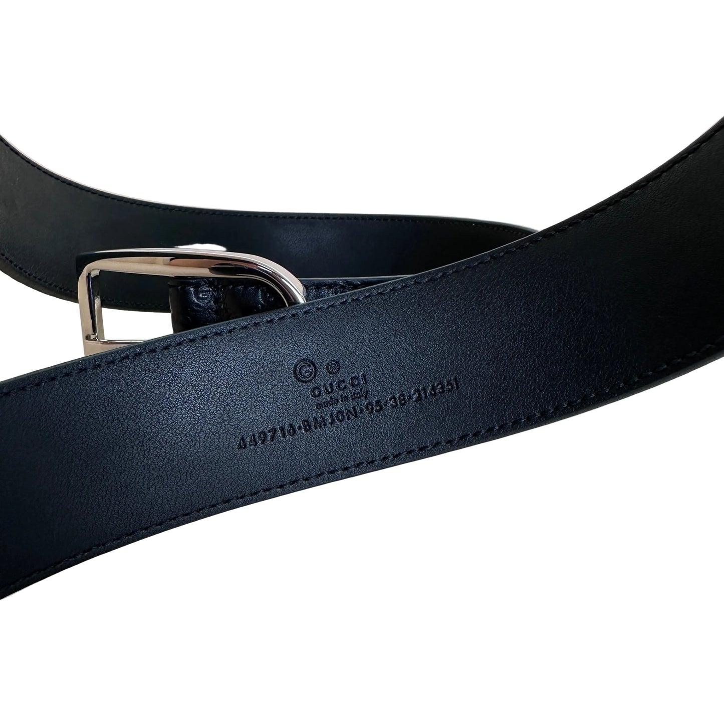 Micro Guccissima Mens Leather Belt 95cm-38