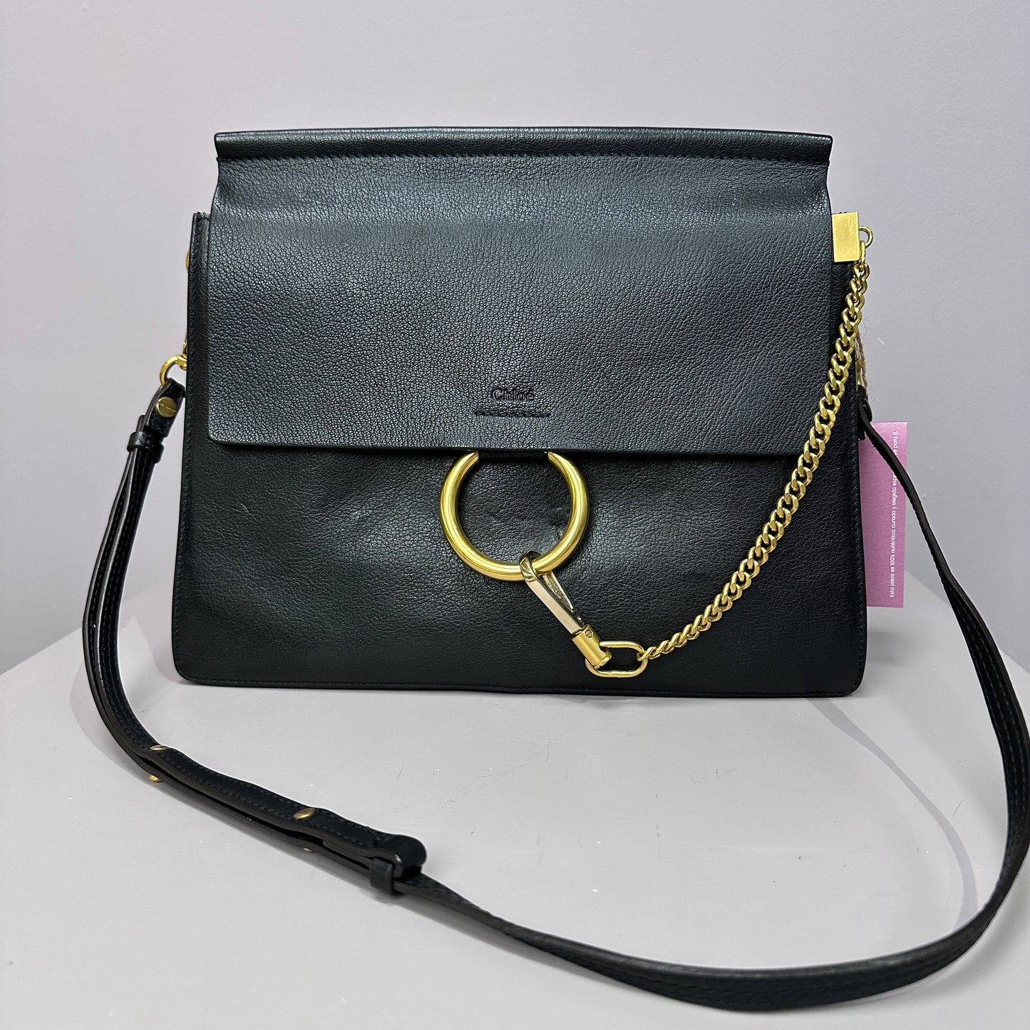 Chloe Faye Day Bag negra herraje dorado