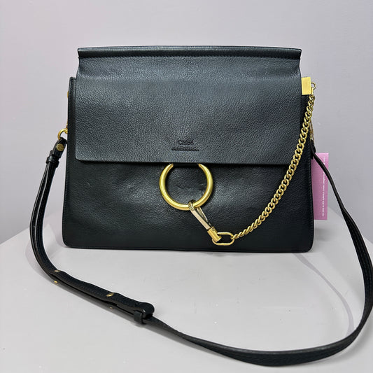 Chloe Faye Day Bag negra herraje dorado