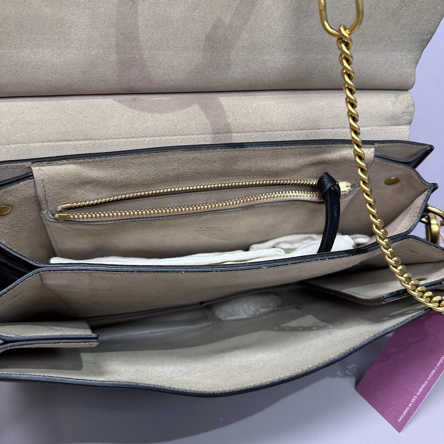 Chloe Faye Day Bag negra herraje dorado