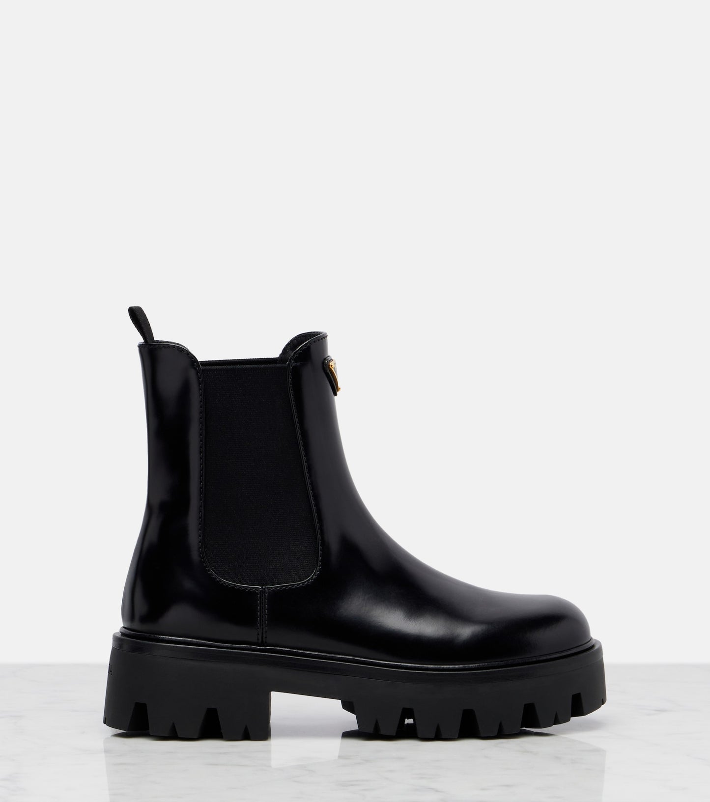 Prada Black leather Ankle Combat boots 7.5