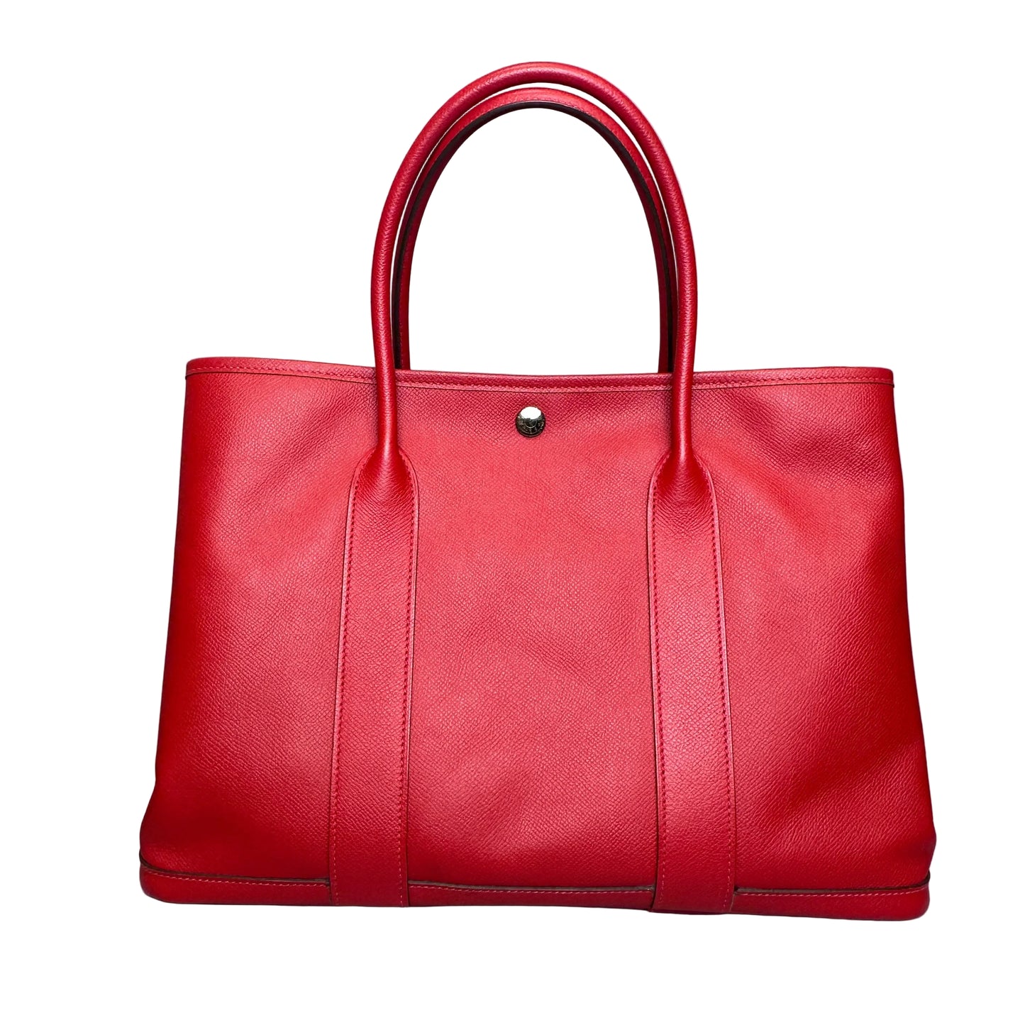 Hermés Garden Party 36 Tote Bag red leather