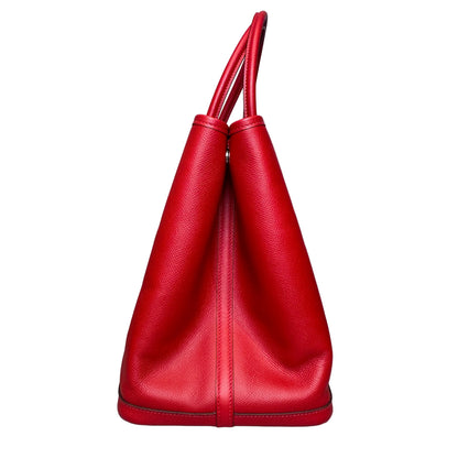 Hermés Garden Party 36 Tote Bag red leather