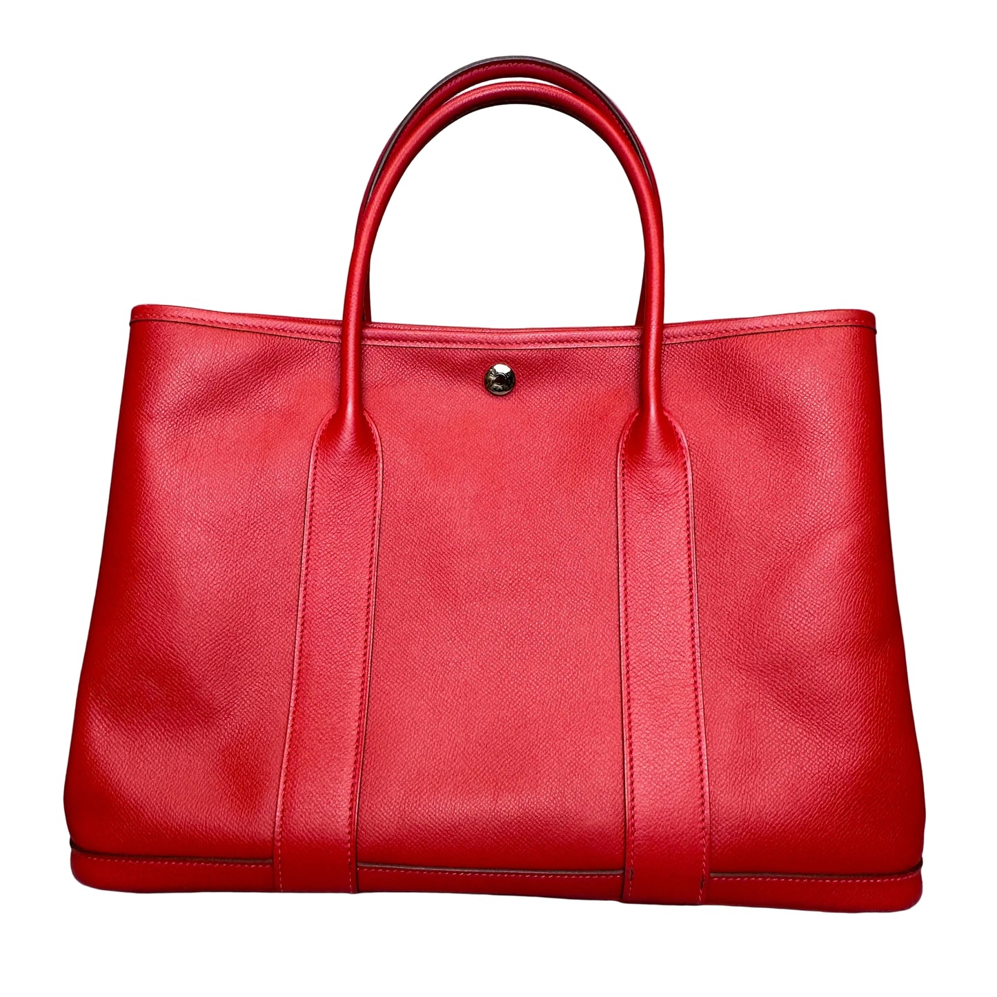 Hermés Garden Party 36 Tote Bag red leather