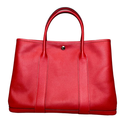 Hermés Garden Party 36 Tote Bag red leather