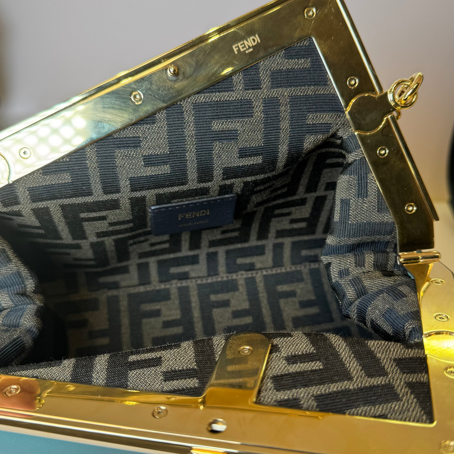 First bag Medium mint green clutch/shoulderbag