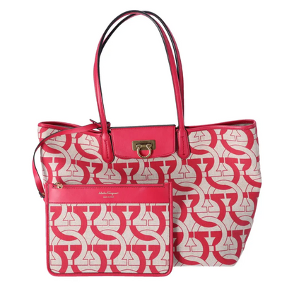 Gancini canvas Tote Pink