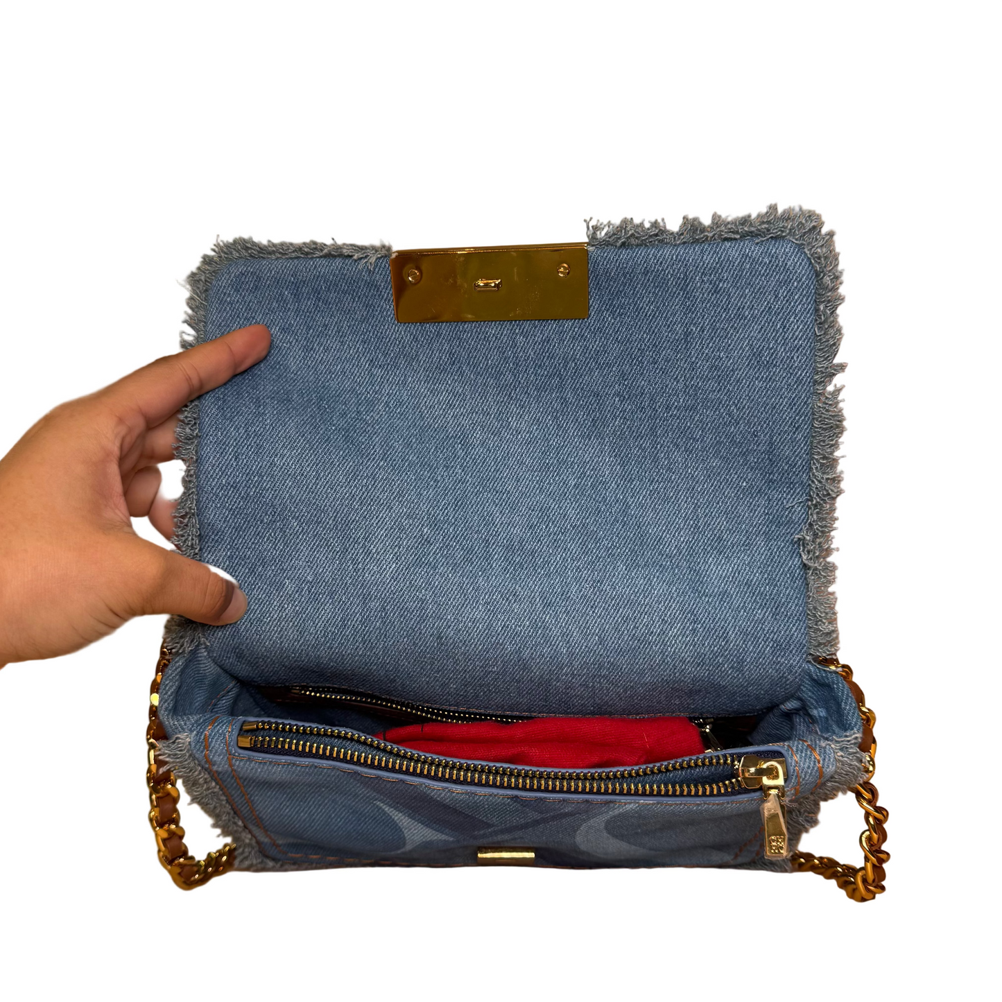Bimba 9 small denim shoulder bag