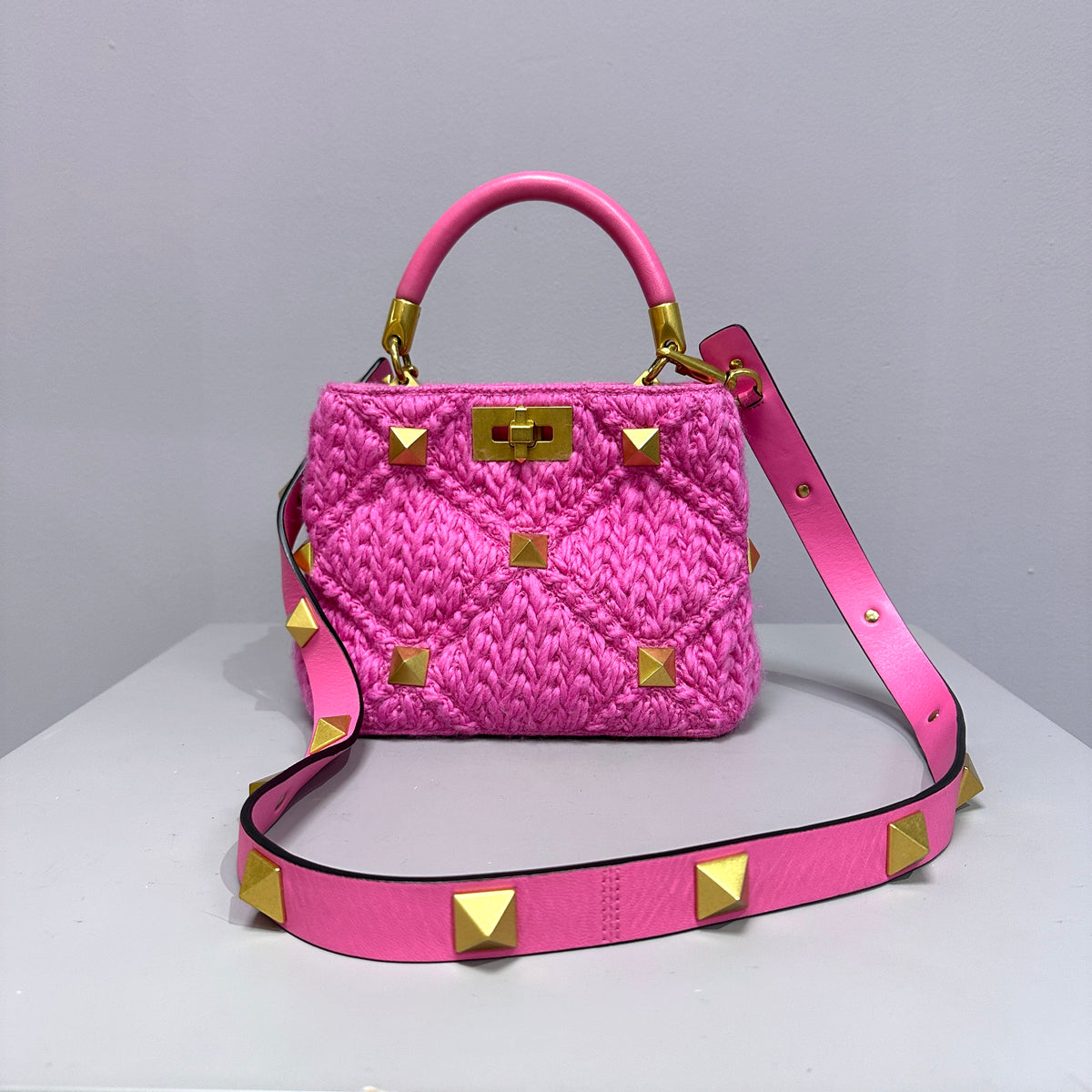 Roman Stud Handbag Pink