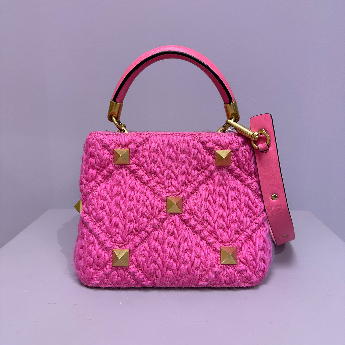 Roman Stud Handbag Pink