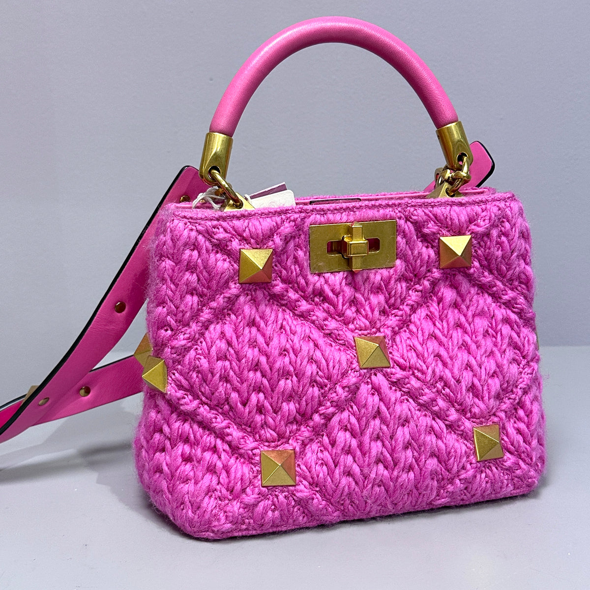 Roman Stud Handbag Pink