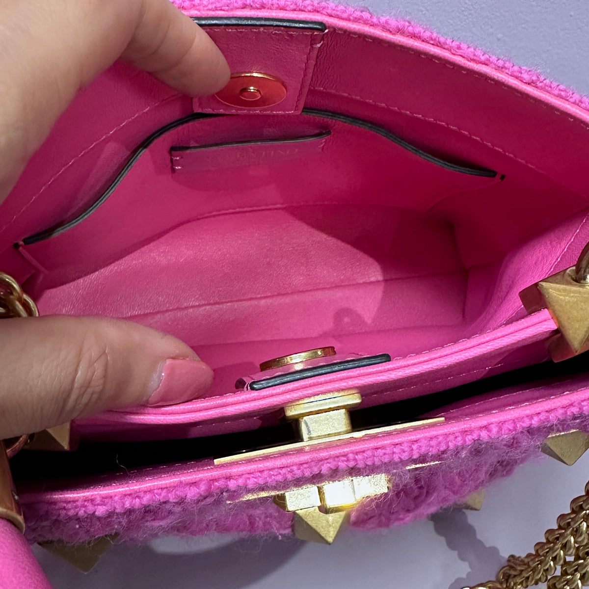 Roman Stud Handbag Pink