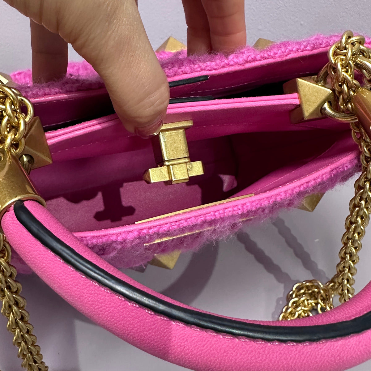 Roman Stud Handbag Pink