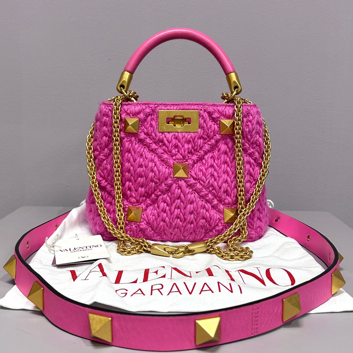 Roman Stud Handbag Pink