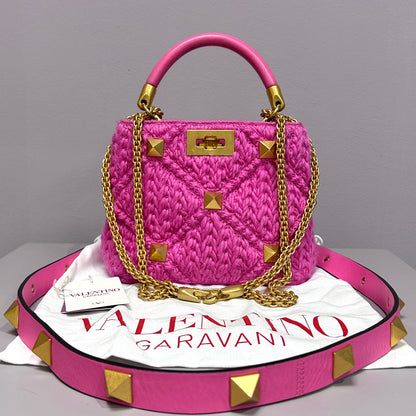 Roman Stud Handbag Pink