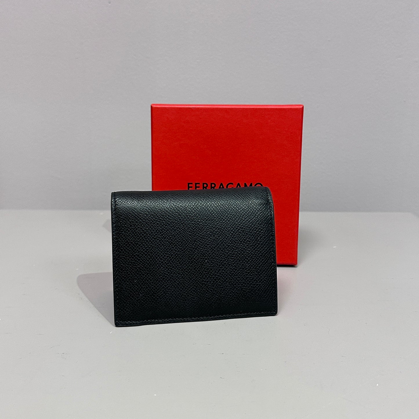 Salvatore Ferragamo Compact mini wallet black leather