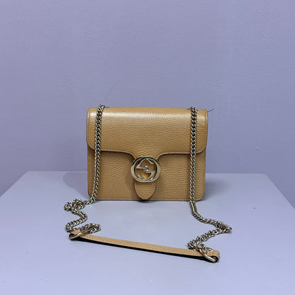 Gucci GG chain shoulder bag Beige