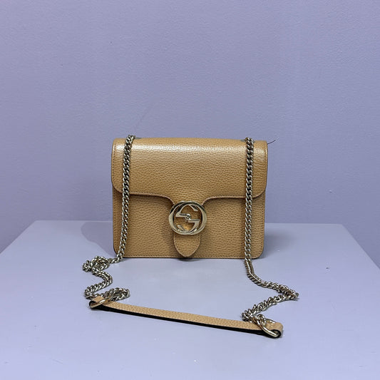 Gucci GG chain shoulder bag Beige