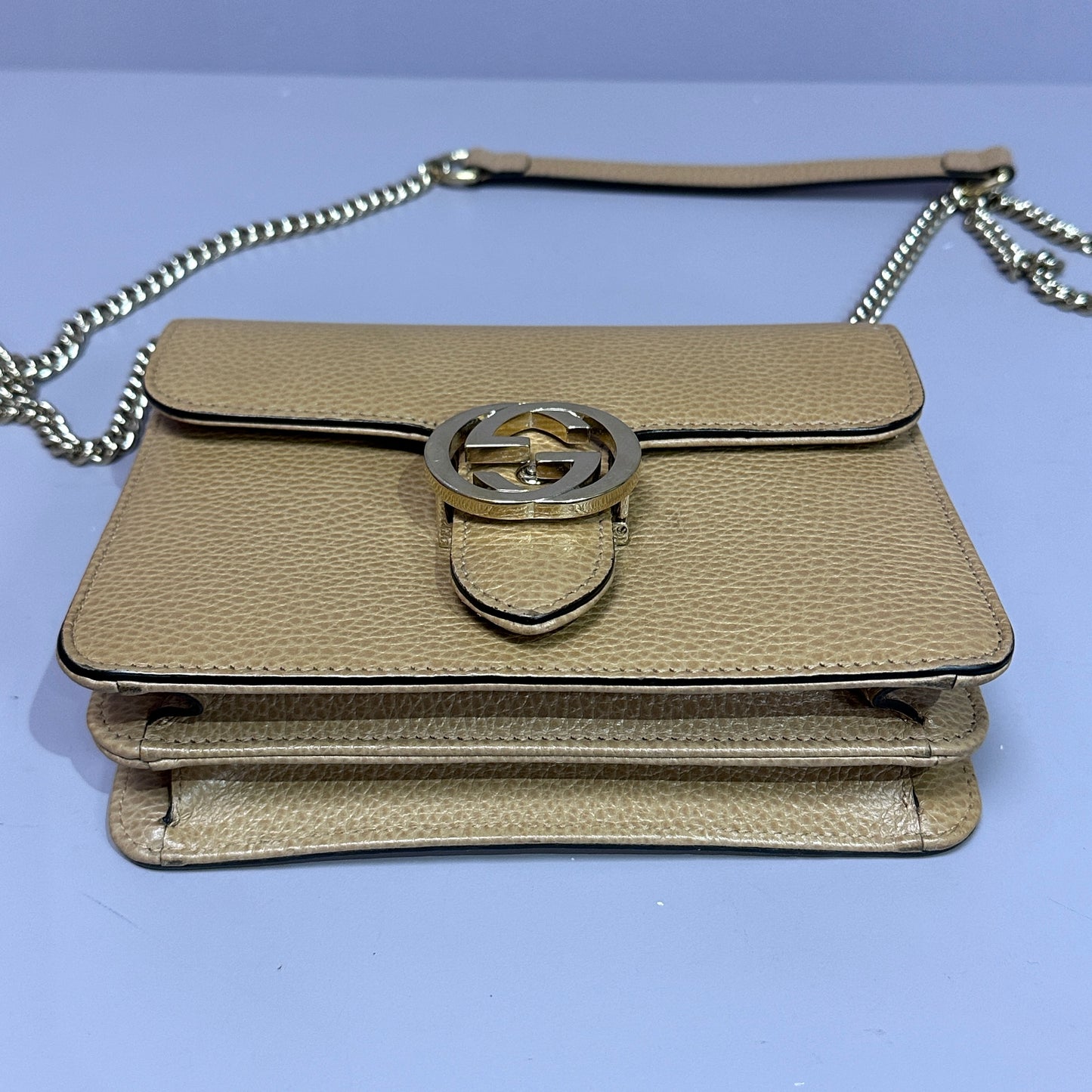 Gucci GG chain shoulder bag Beige