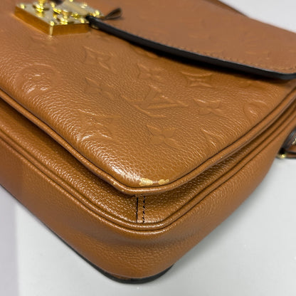 Louis Vuitton Pochette Metis Empreinte Leather Cognac