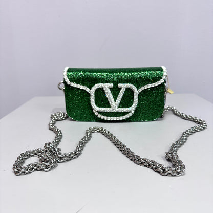 Embelished VLogo Mini Greeen/Silver
