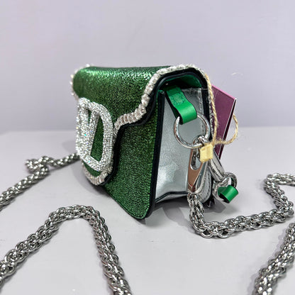 Embelished VLogo Mini Greeen/Silver