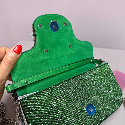 Embelished VLogo Mini Greeen/Silver