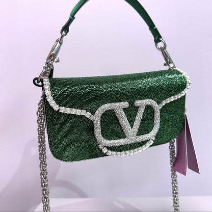 Embelished VLogo Mini Greeen/Silver