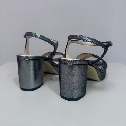 Stuart Weitzman Dayna platform gris metalico 7B