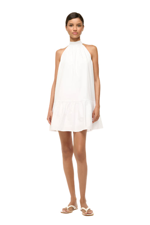 Staud white mini halter dress XS