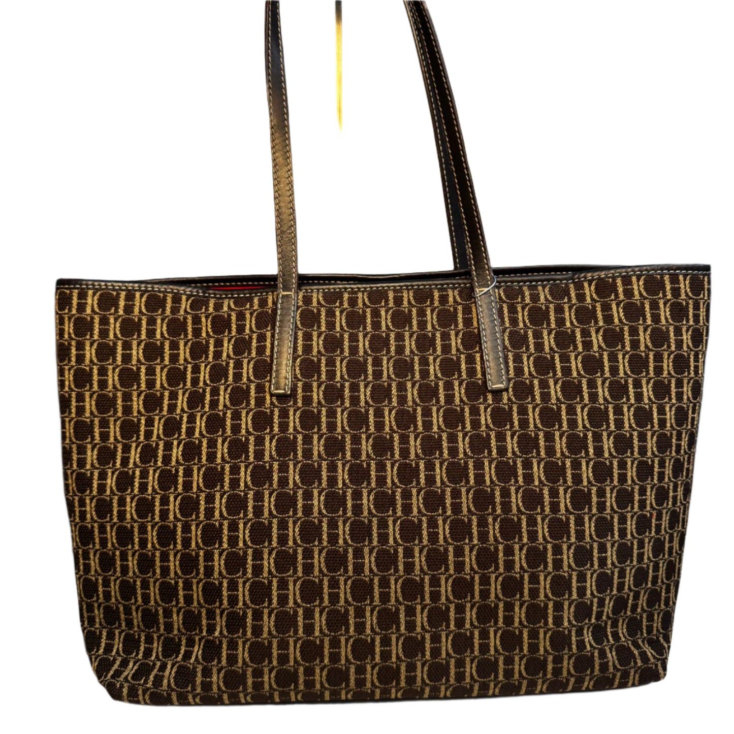Shoulder tote de tela marrón