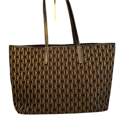 Shoulder tote de tela marrón