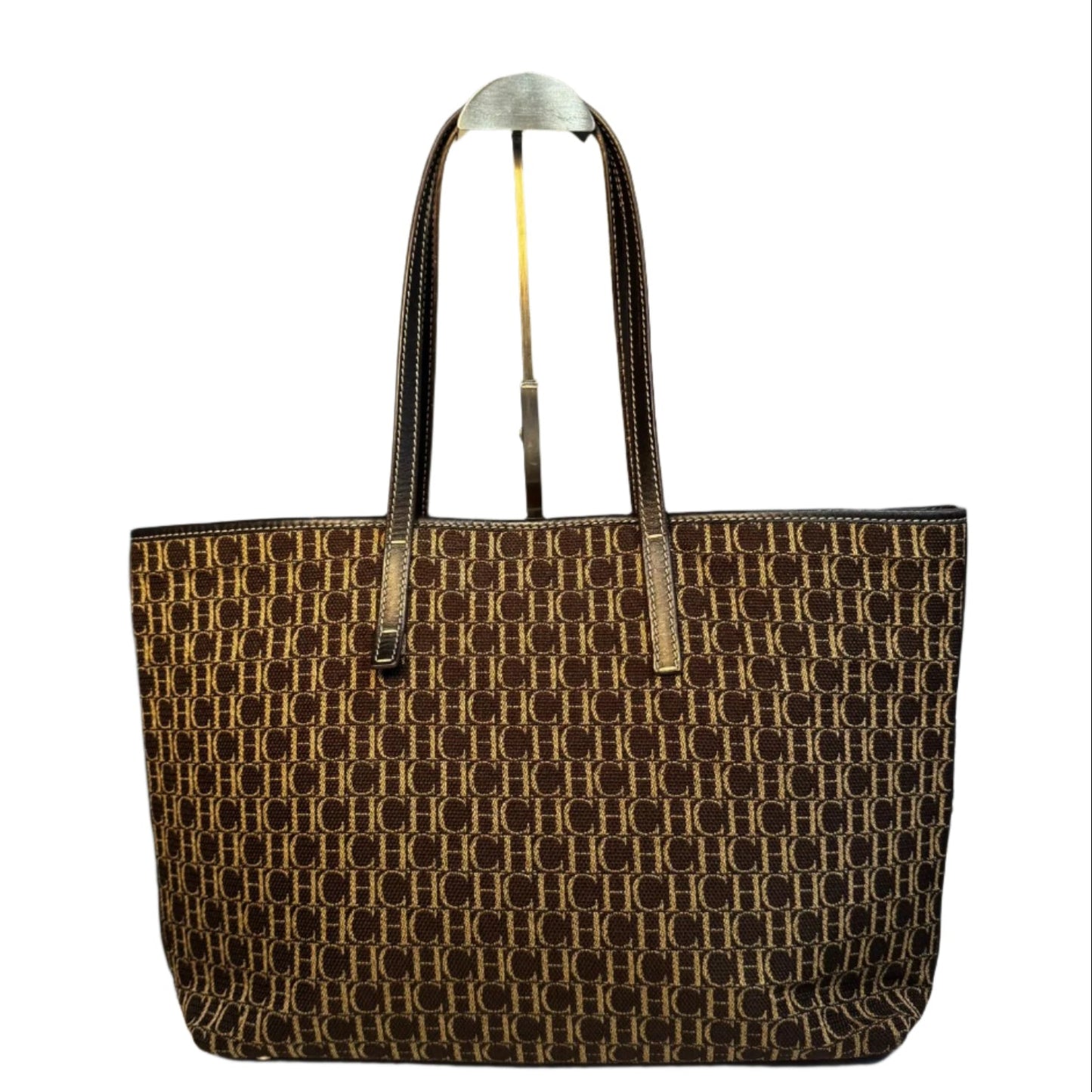 Shoulder tote de tela marrón