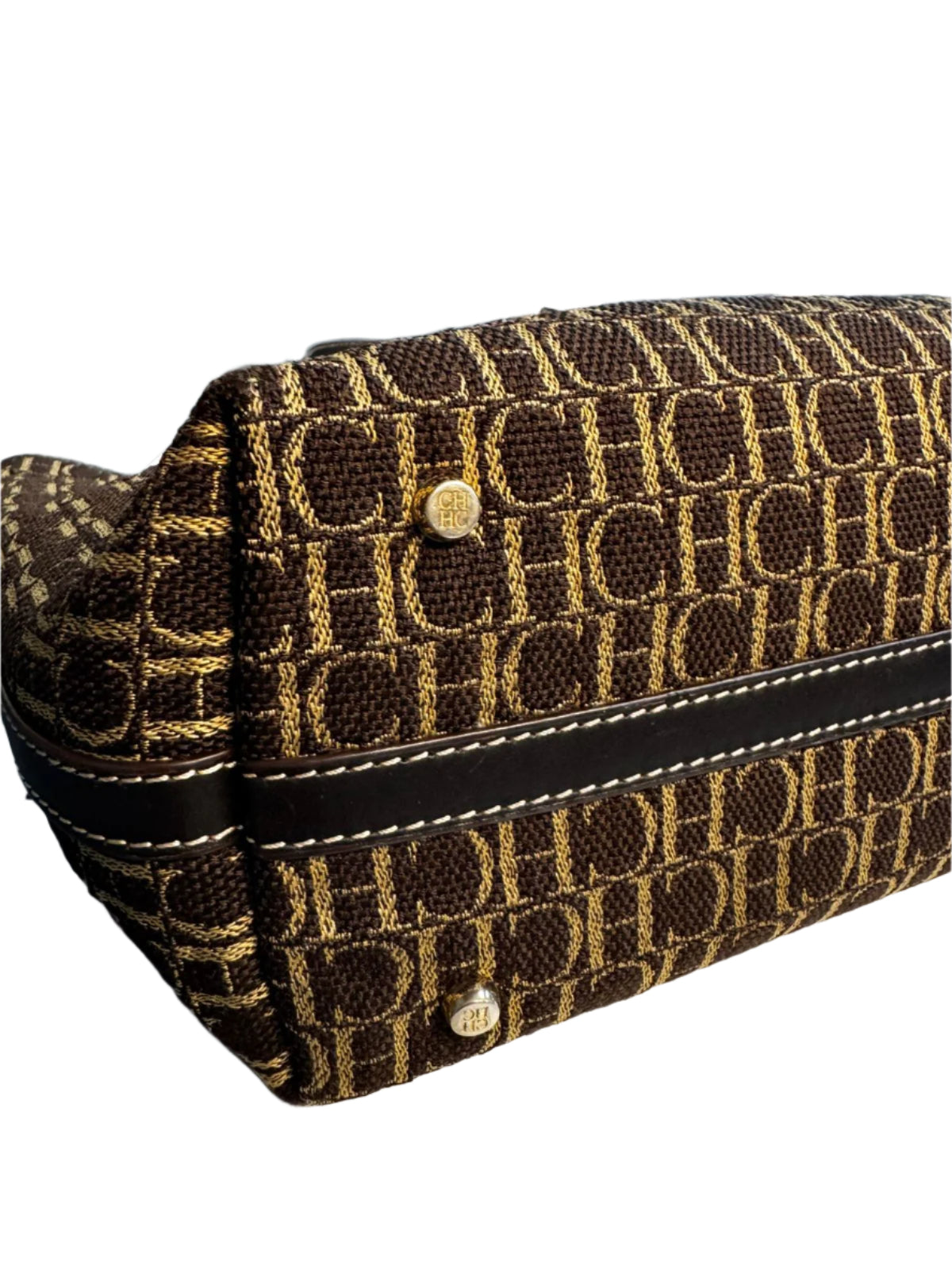 Shoulder tote de tela marrón
