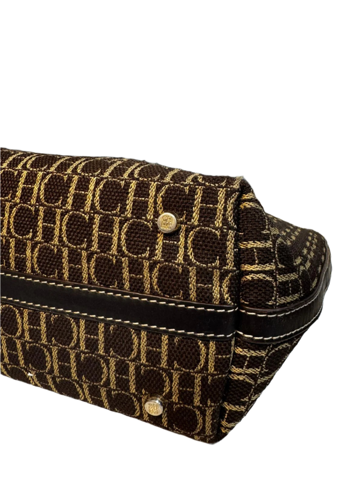 Shoulder tote de tela marrón